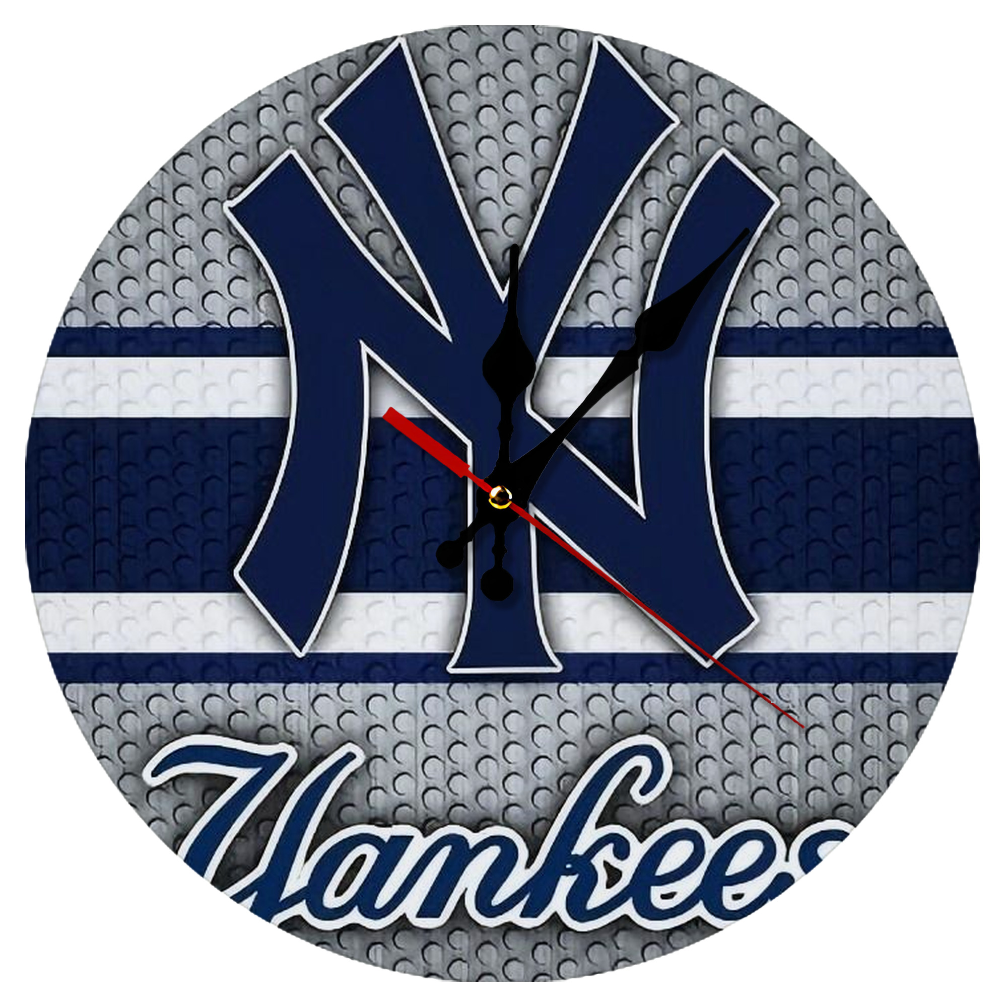 New York Yankees 311 Silent Round Wall Clock – Modern & Stylish DIY Design, Durable Wood Construction, Easy To Install – Perfect For Office, Bedroom, Living Room, And More